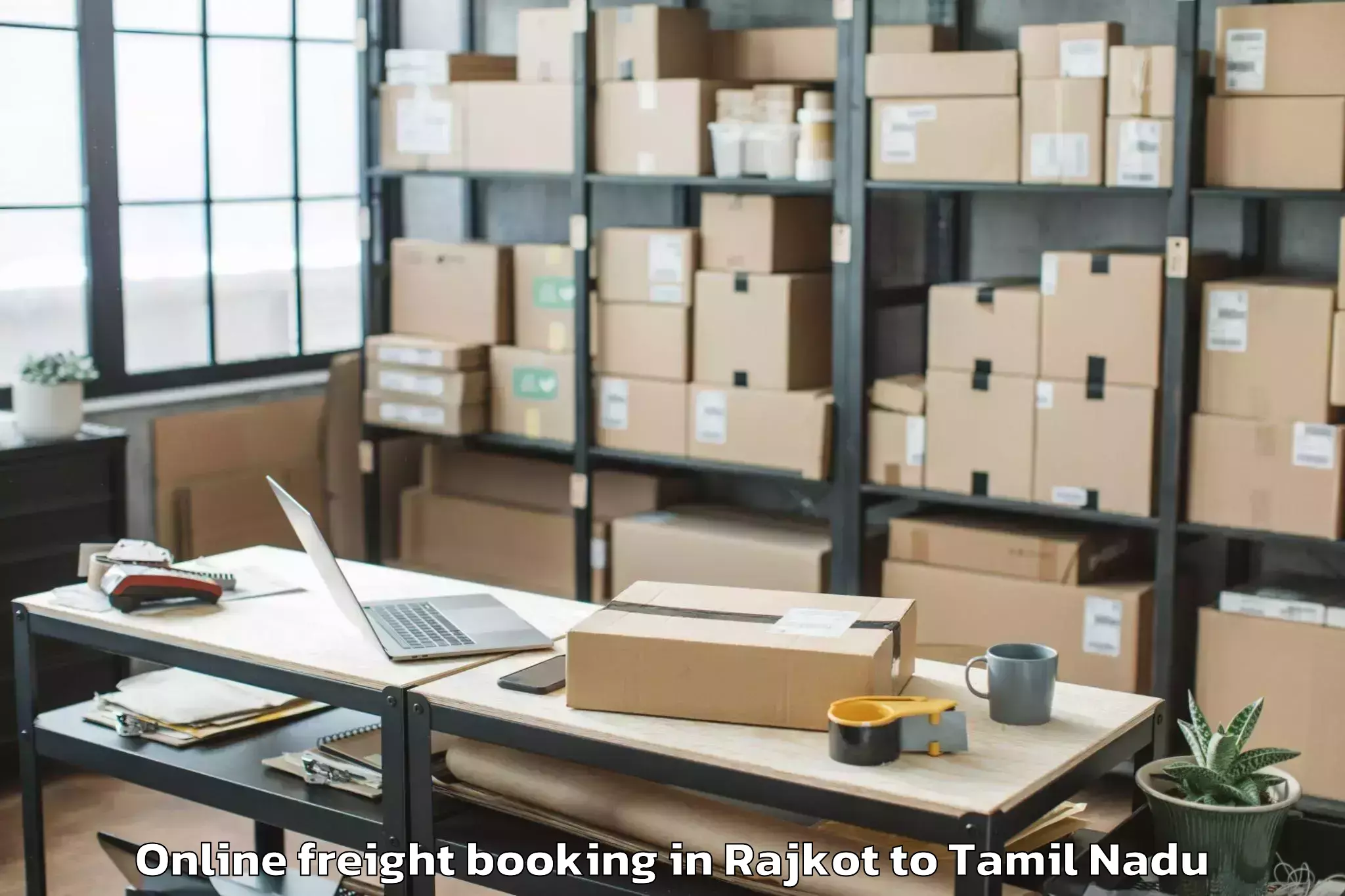 Affordable Rajkot to Kodavasal Online Freight Booking